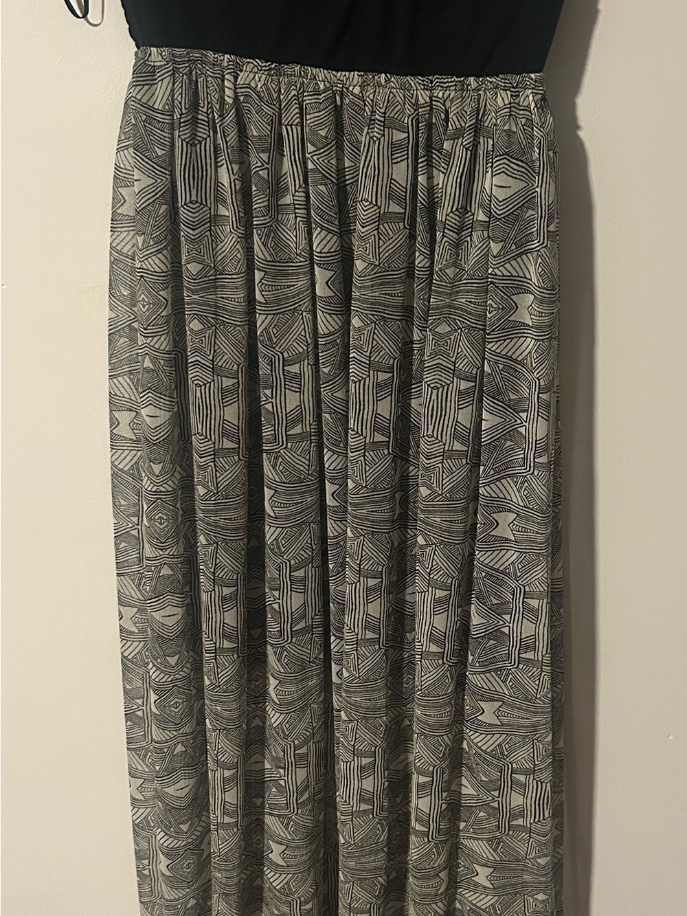 Roxy Black & Gray Patterned Maxi Dress